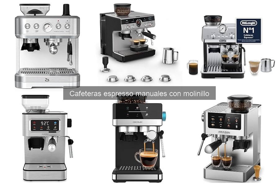 Cafeteras espresso manuales con molinillo para baristas en casa