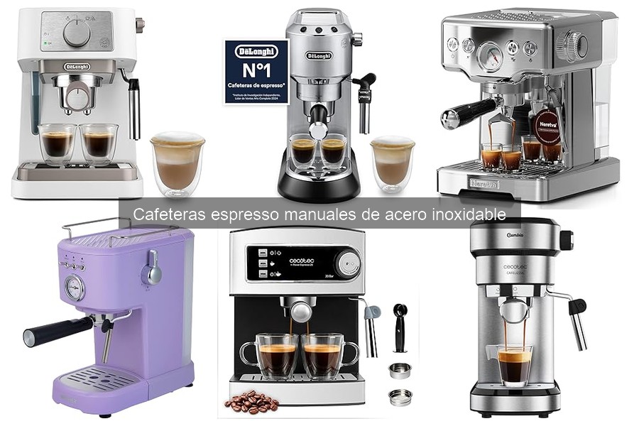 Comparativa de cafeteras espresso manuales de acero inoxidable