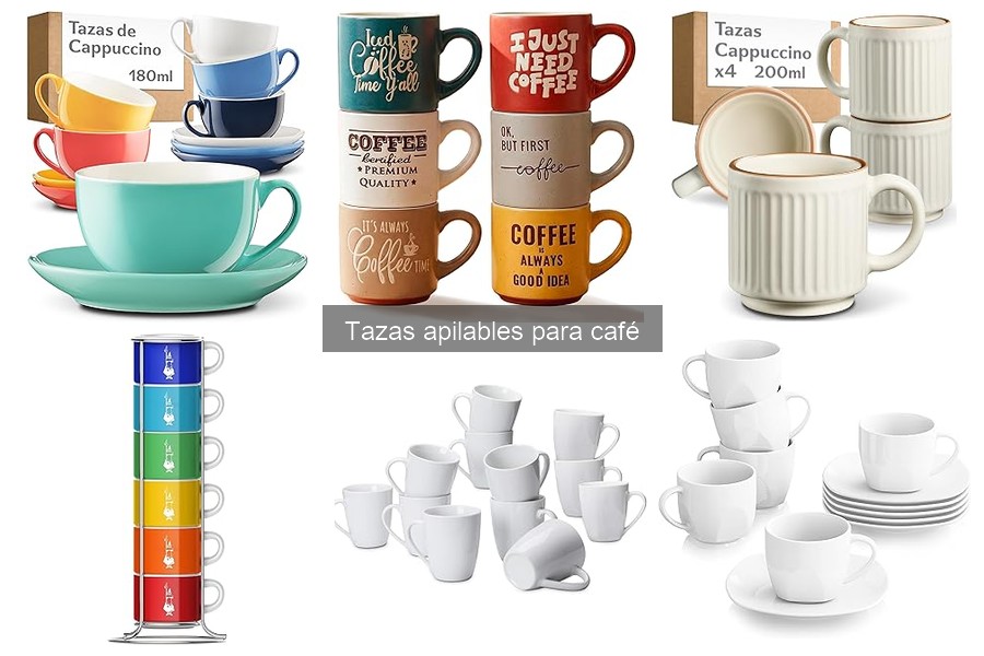 Comparativa de materiales en tazas apilables para café
