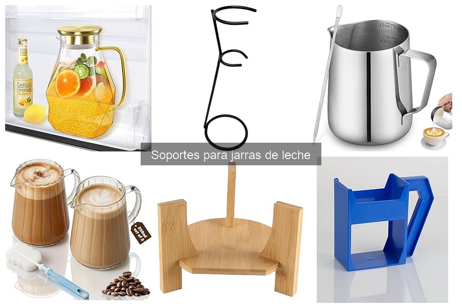 Comparativa de soportes para jarras de leche metálicos y plásticos