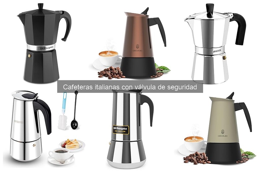 Diferencias entre cafeteras italianas con válvula de seguridad