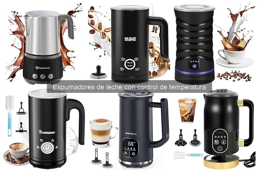Tipos de espumadores de leche con control de temperatura