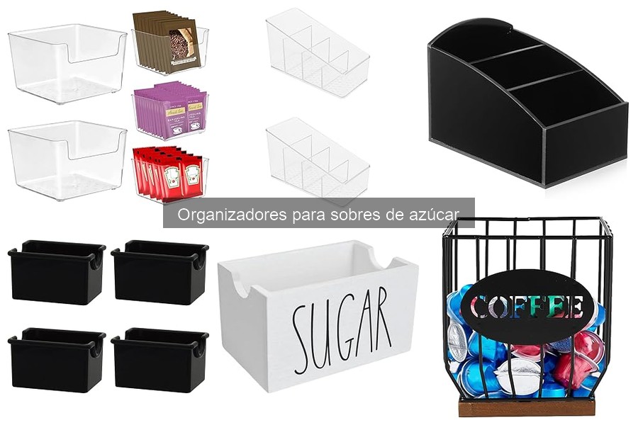 Tipos de organizadores para sobres de azúcar en casa