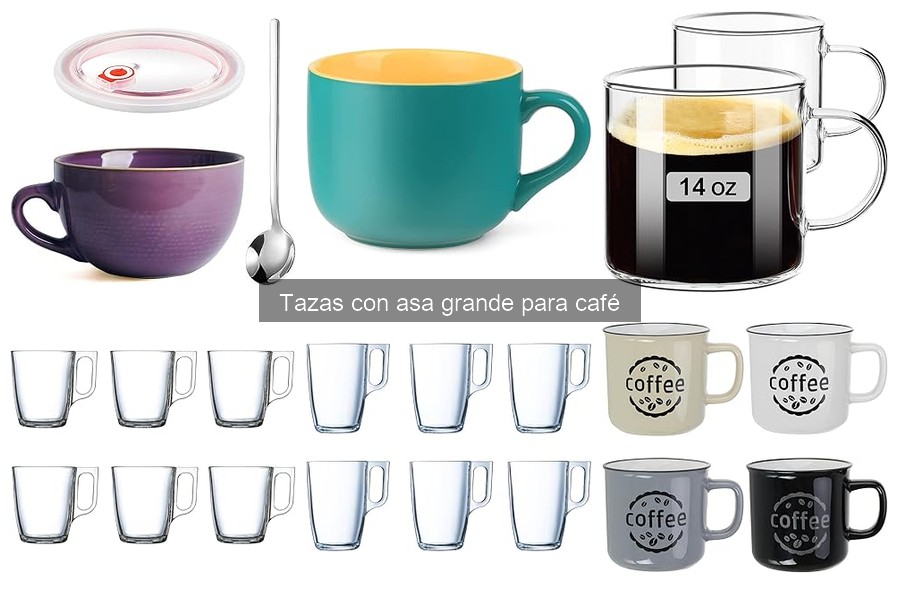 Uso ideal de tazas con asa grande para diferentes cafés